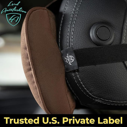 Car Headrest Pillow Memory Foam Soft Neck Support Comfortable Ergonomic Design Car Seat Headrest Pillow Universal Fit Travel Seat Pillow for Pain Relief While Driving Lord AutoFashion (1PC) (Brown)