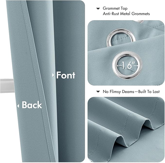 MIULEE Slate Blue Blackout Curtains