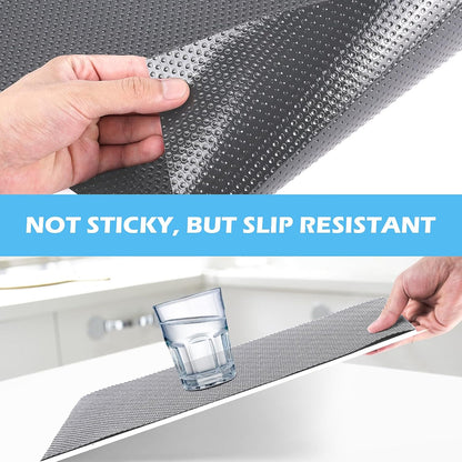 Drawer Liners, Waterproof Shelf Liner, Anti-Slip Non-Adhesive BPA Free Kitchen Cupboard Cabinet Liner Refridge Fridge Mats Sink Protector Strong Durable for Home (Grey/11.8in x 20Ft)