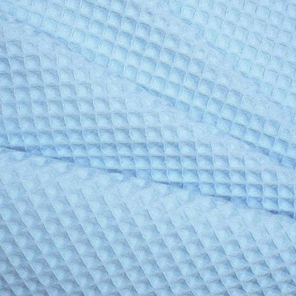 River Dream Sky Blue Fabric Shower Curtain Set, Cotton Blend, Waffle Weave, with Snap in Replacement Liner，71 x 86 inches