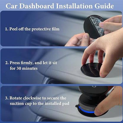 Upgraded Vacuum Suction Magnetic Car Phone Holder for Mag Safe, 360° Adjustable Suction Cup Phone Mount [Ultra-Strong Suction & Magnet], Compatible with i Phone 17 Pro Max / Smooth Surfaces