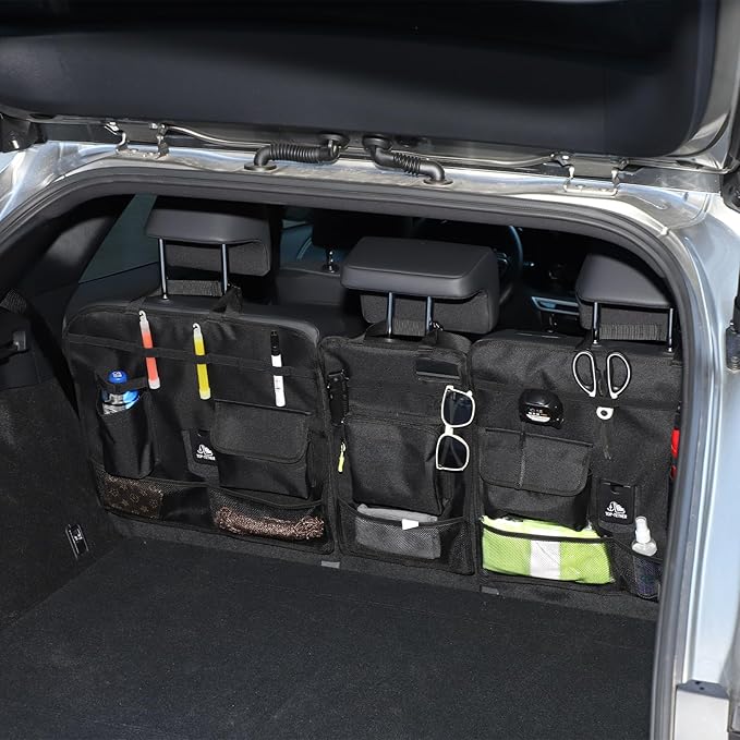 Back Seat Trunk Organizer Hanging Compatible with Lexus RX 2023-2026 RX350/RX450/RX500 Collapsible Car Storage Bag with Pockets Accessories