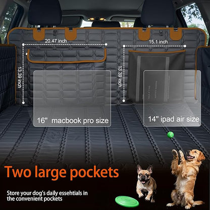Reliadura SUV Cargo Liner for Dogs, Waterproof Pet Cargo Cover Dog Seat Mat for SUVs Sedans Vans with Bumper Flap Protector, Scrachproof Non-Slip Large Size Dog Seat Mat Universal Fit, Brown