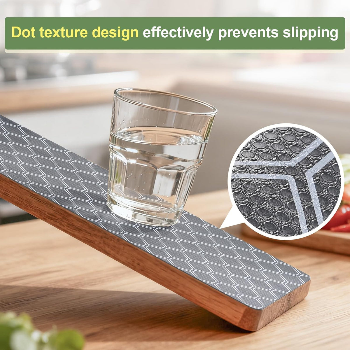 Non-Adhesive Shelf Liner Roll - Waterproof No-Slip Drawer & Cabinet Mat for Kitchen, Refrigerator, Bathroom, Easy to Cut EVA Drawer & Shelf Liners, 12" x 197", Grey