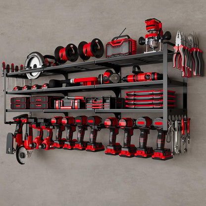 48" Large Power Tools Organizer Wall Mount,12 Drill Holder for Garage, Workshop Heavy Duty Storage Rack