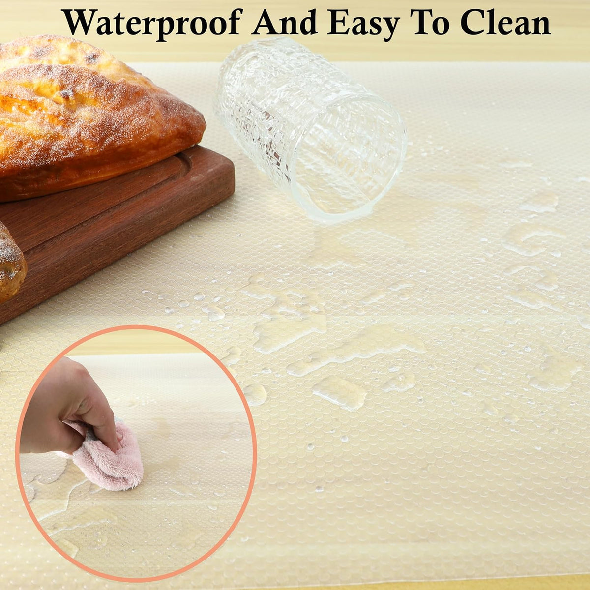 Shelf Liners for Kitchen Cabinets Non Adhesive 11 Inch Wide X 20 Ft Cabinet Drawer Liner Non Slip Waterproof Closet Pantry Shelves Liner Oil Proof Fridge Cupboard Mat for Kitchen Bathroom