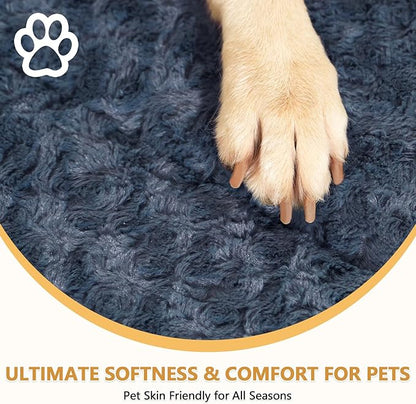 WagWonders Dog Bed Mat Washable Reversible Dog Crate Pad Soft Fluffy Pet Kennel Beds with Anti-Slip Bottom Dog Cat Sleeping Mattress for Large Dogs, 41x27x1.5 Inch, Gray