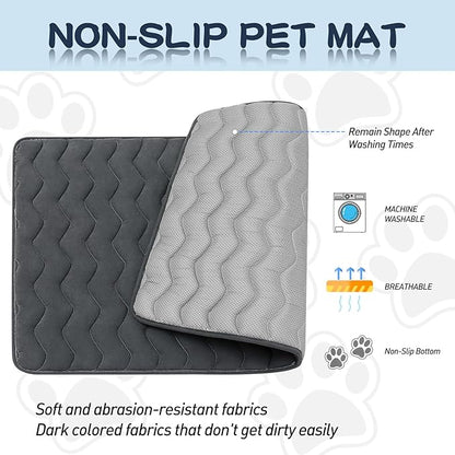 Bubble bear Dog Crate Mat - Upgraded Thick, Ultra Soft, Washable & Anti-Slip Kennel Pad for Small/Medium/Large Dogs, Dark-Hued to Hide Stains (59"x35")