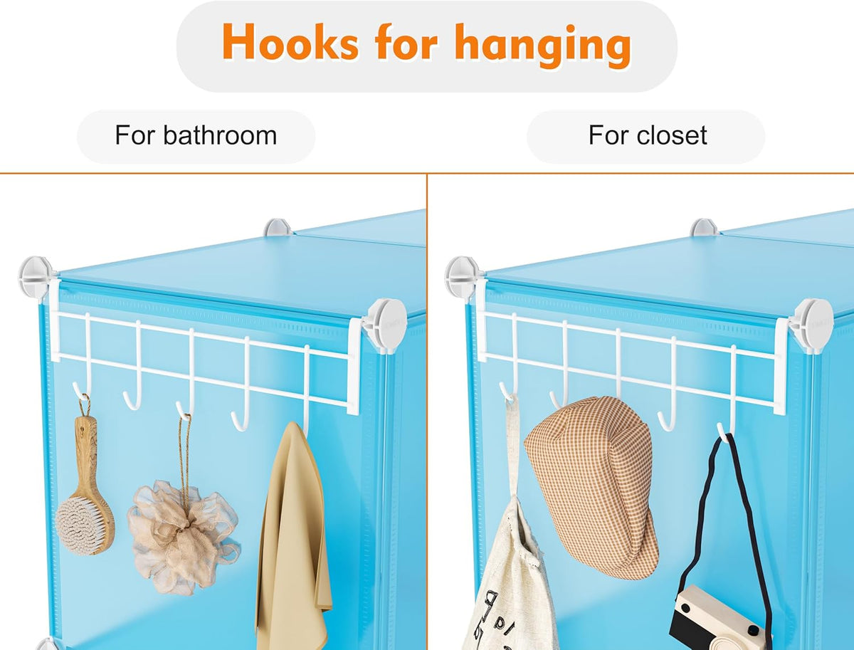HOMIDEC 20-Cube Storage Organizer, Closet Organizer Storage Shelf Bookcase Bookshelf with Metal Hammer, Storage Cubes Organizer Cabinet for Kids, Closet, Bedroom, Bathroom