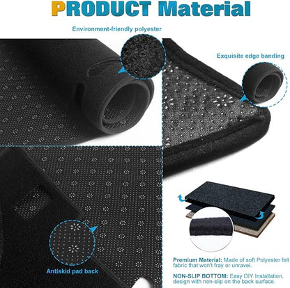 x xotic tech Center Console Dashboard Mat Pre-Cut Non-Slip Sunshield Sun Glare Protector Dash Carpet Pad Black Cover Compatible with Ford Edge 2015 2016 2017 2018 2019 2020 2021 2022 2023 2024 2025