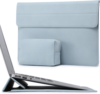 HYZUO 13 Inch Laptop Sleeve Case with Stand for 2025-2018 MacBook Air 13 M4 M3 M2 M1, 2025-2016 MacBook Pro 13 M2 M1, 13" iPad Pro/Air, Surface Pro 11/10/9, XPS 13, with Pouch, Pale Blue