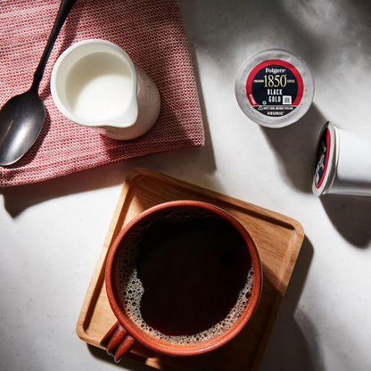 Folgers 1850 Black Gold Dark Roast Coffee, 60 Keurig K-Cup Pods