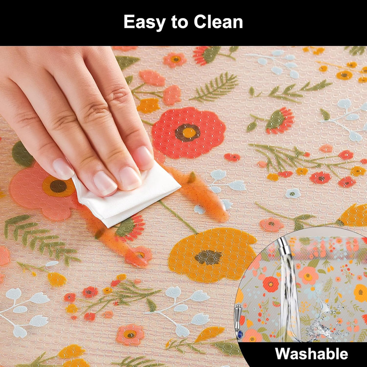 Cooyes Shelf Liner – Premium Non-Adhesive Cabinet & Drawer Liner for Kitchen – Waterproof Shelf Paper with Modern Pattern – Durable EVA Cabinet Mat – Easy to Cut (11.8" W x 118" L)