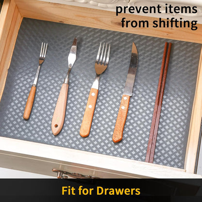 iwtmm Shelf Drawers Liners for Kitchen Cabinets Non-Slip, Washable, Oil-Proof Drawer Liners, EVA Waterproof Non-Adhesive Cabinet Liners for Kitchen, Pantry, Bathroom