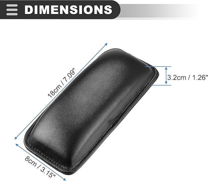 Motoforti Universal Car Center Console Knee Leg Elbow Cushion Pad, Armrest Knee Cover Support, 18x8x3.2cm, Faux Leather, Black, 1 Pcs