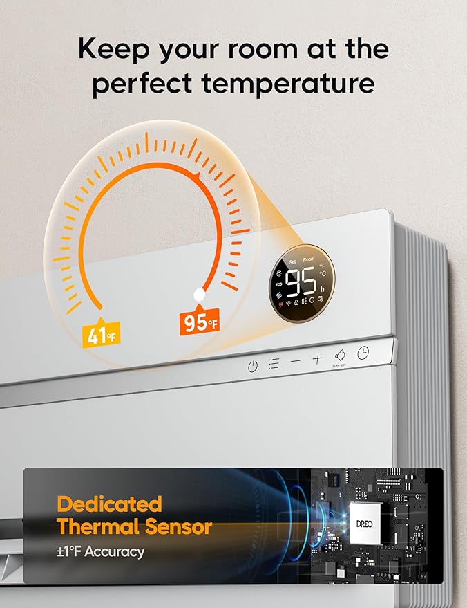 DREO Wall-Mounted Heater, Smart Space Heater