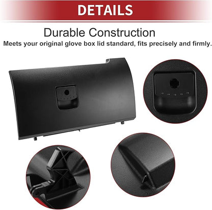 ACROPIX Dash Glove Box Door Lid Cover Glove Compartment Lid Fit for Volkswagen Beetle 2006-2010 No.1C1880247R Black - Pack of 1