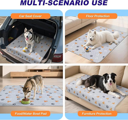 WanpeeGoo Washable Pee Pads for Dogs, 2 Pack Absorbent Reusable Training Dog Pads Pet Puppy Pads, Non-Slip Potty Pads for Whelping, Playpen, Crate, Bed, Orange, 24"x36"