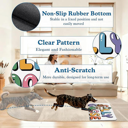 Silly Goose Pet Food Mat for Cats and Dogs–Christmas Stocking Absorbent Quick Dry Feeding Placemat, Non Slip Rubber Base, Waterproof Bowl Mat for Indoor Use, Pet Supplies 12"x20"