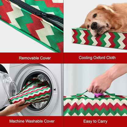 Tail Stories Orthopedic Dog Bed for Large Dogs, Big Waterproof Dog Bed Washable Pet Bed for Large Sized Dogs with Egg Crate Foam Pet Bed Mat, Removable Oxford Cooling Cover, Stripe