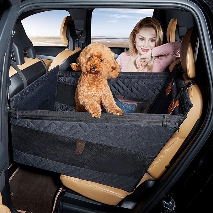 TKYZ Medium Dog Car Seat,Back Seat Extender for Dogs,Waterproof Large Dog Seat Cover for Backseat, Pet Bed for Car Hammock(Black-s)