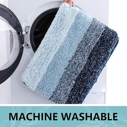 Arotive Microfiber Bathroom Rugs, Shaggy Soft and Absorbent Bath Rug, Non-Slip, Thick Plush Machine Washable Dry Bath Mats for Bathroom, Tub and Shower, 34x21, Dark Blue, Rectangular