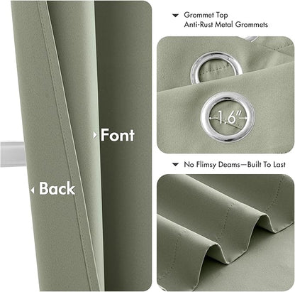 MIULEE Sage Green Blackout Curtains