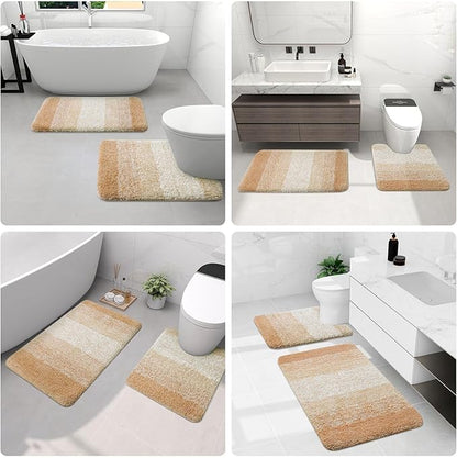 Arotive Microfiber Bathroom Rugs, Shaggy Soft and Absorbent Bath Rug, Non-Slip, Thick Plush Machine Washable Dry Bath Mats for Bathroom, Tub and Shower, 50x30, Beige, Rectangular
