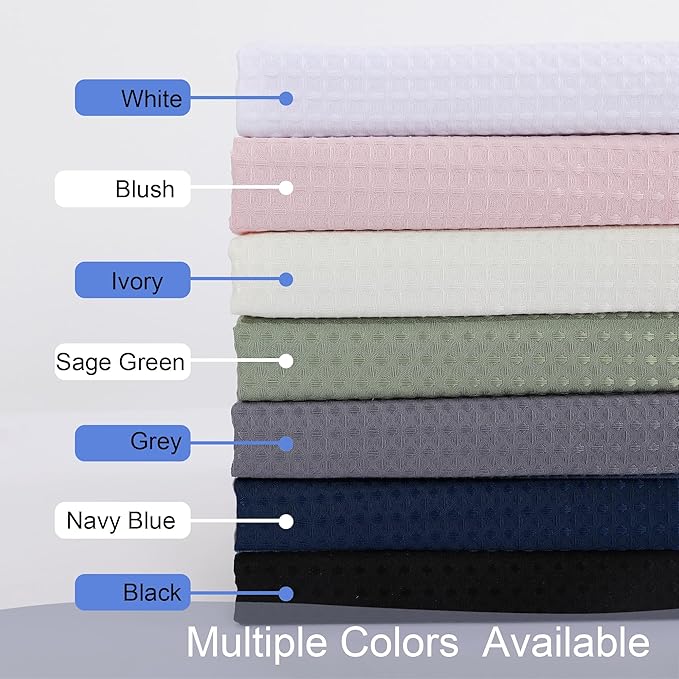OWENIE Grey Shower Curtain 84 Inches Extra Long, Waffle Weave Heavy Fabric Shower Curtain for Bathroom, Waterproof Soft Hotel Spa Luxury Elegant Bath Curtains, Machine Washable, Grey, 72x84 Inch