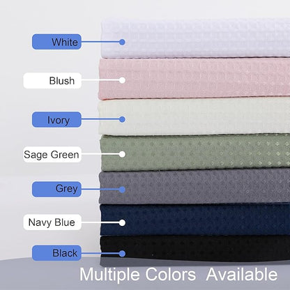 OWENIE Grey Shower Curtain 84 Inches Extra Long, Waffle Weave Heavy Fabric Shower Curtain for Bathroom, Waterproof Soft Hotel Spa Luxury Elegant Bath Curtains, Machine Washable, Grey, 72x84 Inch