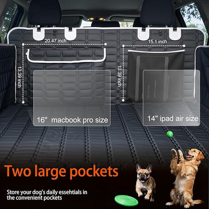 Reliadura SUV Cargo Liner for Dogs, Waterproof Dog Trunk Cover with Bumper Flap Protector, Pet Cargo Mat for SUVs Sedans Vans, Non-Slip Scratchproof Dog Seat Cover, Large Size Universal Fit