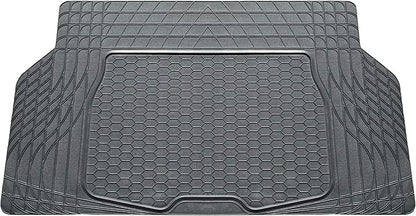 FH Group Automotive Floor Mats - Heavy-Duty Rubber, All Weather Protection Universal Fit Full Set Floor Mats and Cargo Mat, Climaproof, Semi Custom Trimmable for Most Cars, Sedan, SUV, Truck, Gray