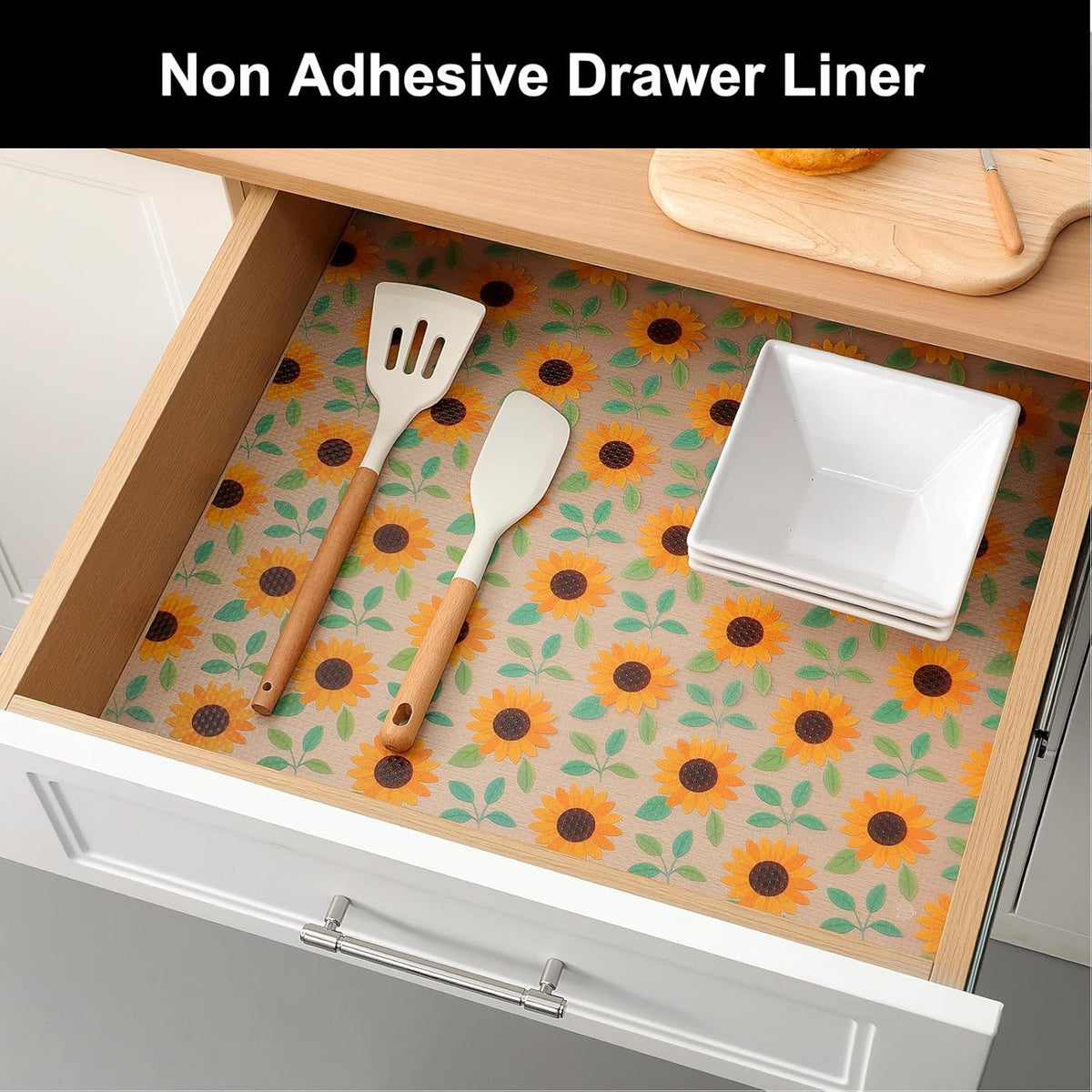 Cooyes Shelf Liner – Premium Non-Adhesive Cabinet & Drawer Liner for Kitchen – Waterproof Shelf Paper with Modern Pattern – Durable EVA Cabinet Mat – Easy to Cut （23.6" W x 118" L）
