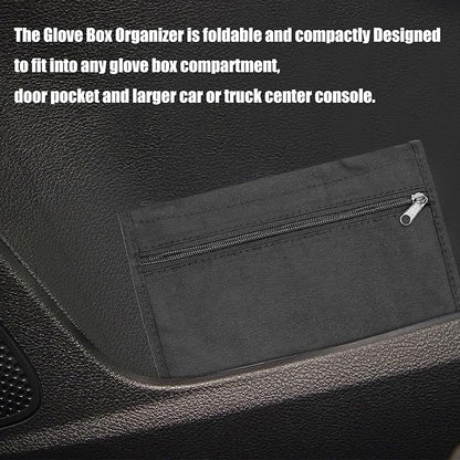 Automotive Organiser with Multiple Compartments Practical Zippered Vehicle File Folder Travel Accessories Vehicle Document Organiser