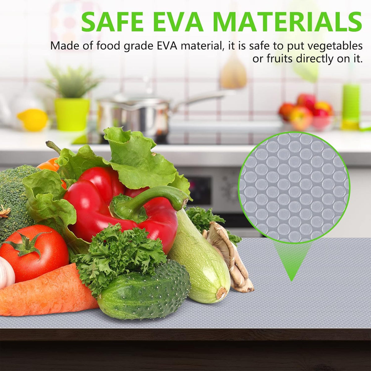 Shelf Liners for Kitchen Cabinet Refrigerator Liners Waterproof Kitchen Cupboard Liner Drawer Mats EVA Material Non Adhesive Fridge Mats for Shelves Clear 2 Rolls 11.8 x 236.2 Inches