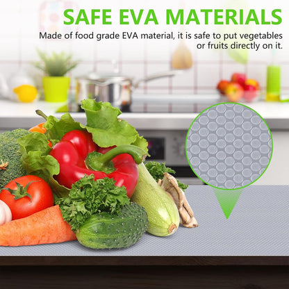 Shelf Liners for Kitchen Cabinet Refrigerator Liners Waterproof Kitchen Cupboard Liner Drawer Mats EVA Material Non Adhesive Fridge Mats for Shelves Clear 2 Rolls 11.8 x 236.2 Inches