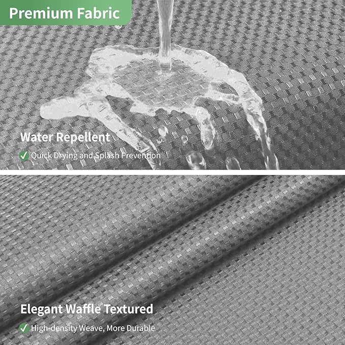 eachope Stall No Hook Shower Curtain with Snap-in Fabric Liner Set,Waffle Weave Shower Curtains for Bathroom,Hotel Luxury Decor Bathroom Curtain Set,Waterproof & Washable,Grey,36Wx74H
