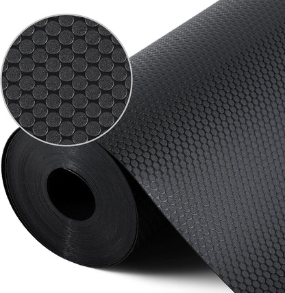 Black Shelf Liners for Kitchen Cabinets Non Adhesive Drawer Liner for Bathroom Waterproof Refrigerator Liners for Shelves Fridge Plastic Mats Cabinet Cupboard Liner 23.6 x 393.7 Inches