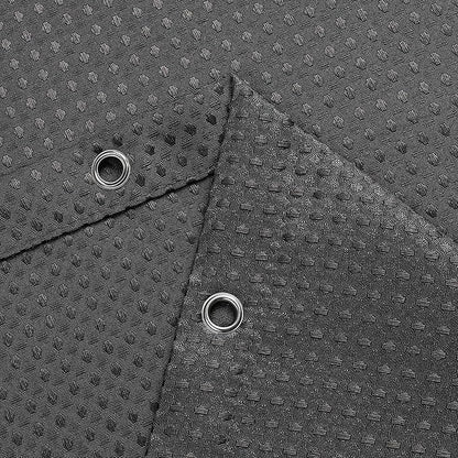 meioro Charcoal Grey Shower Curtain, Waffle Weave 256GSM Heavy Duty Textured Fabric Shower Curtains for Bathroom Hotel Spa, Luxury Weighted Polyester Cloth Bath Curtain Set with 12 Hooks, 72Wx78H