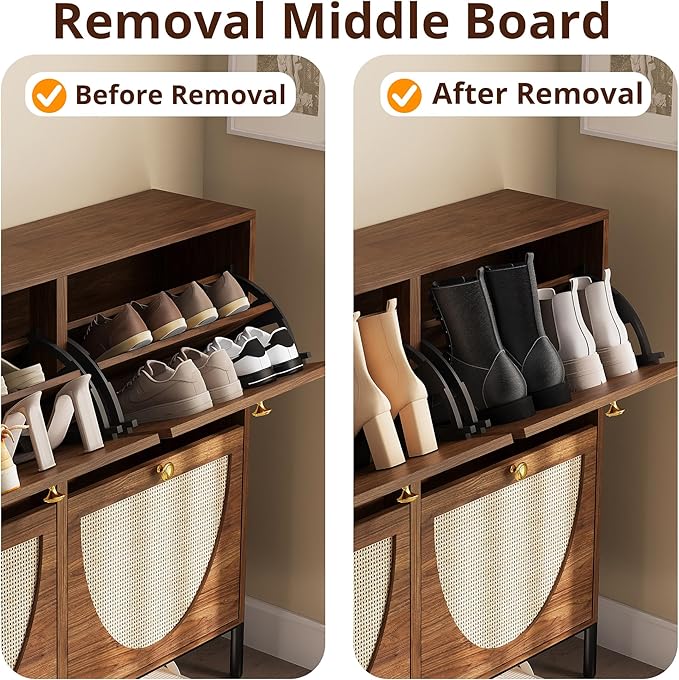 IRONCK Rattan Shoe Cabinet Storage