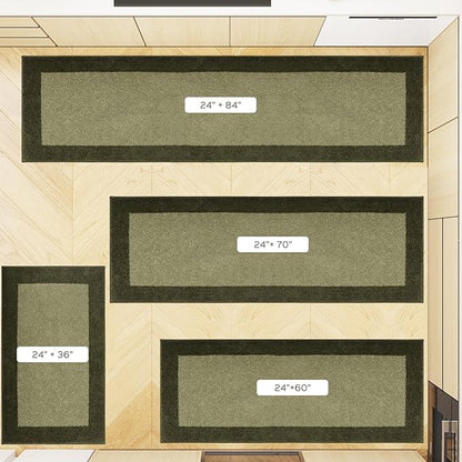DOMUSTEX Machine Washable Runner Rug 24" x 84", Non Slip Kitchen Mat for Floor, Absorbent Entryway Rug for Kitchen, Bedroom, Hallway, Bathroom, Door (Roll Packing)