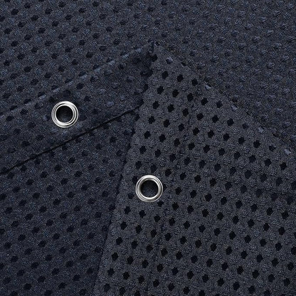 meioro Navy Blue Shower Curtain, Waffle Weave 256GSM Heavy Duty Textured Fabric Shower Curtains for Bathroom Hotel Spa, Luxury Weighted Polyester Cloth Bath Curtain Set with 12 Hooks, 72Wx96H