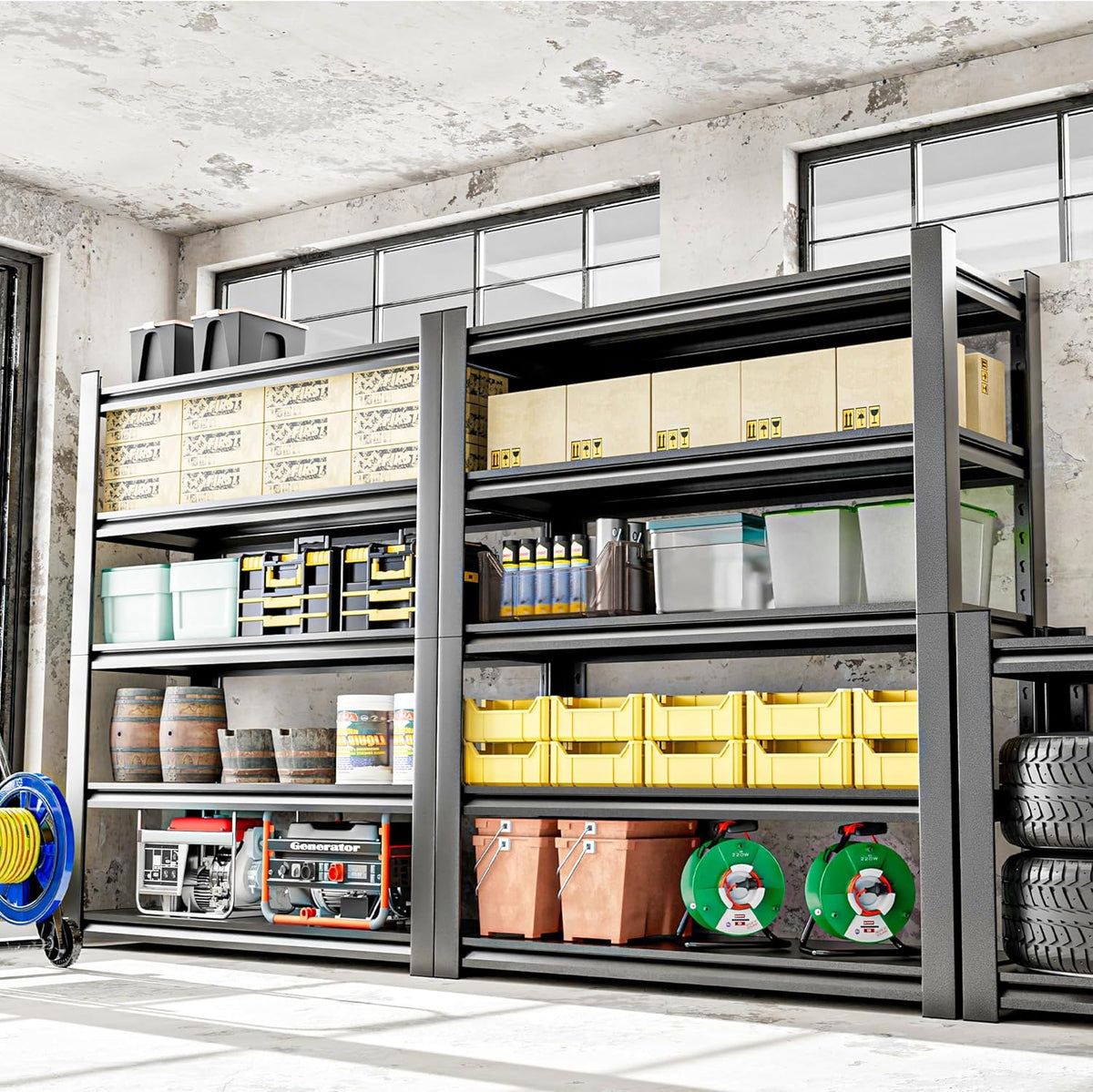 Storage Shelves Garage Shelving Heavy Duty - 72''H Shelves Adjustable 5 Tier Metal Shelving Unit Storage Rack Industrial Shelving Utility Shelf for Garage 16" D x36 W x78 H