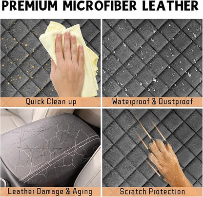 Center Console Cover Compatible with Ford Bronco 2021-2025 2/4 Doors Leather Armrest Box Cushion Cover Middle Console Pad