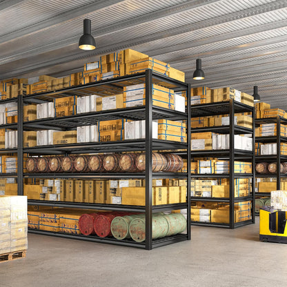 REIBII 60" W Garage Shelving, 2900LBS Storage Shelves, 6 Tier Heavy Duty Shelving, Adjustable Metal Shelving Units and Storage Rack for Warehouse, Pantry, Basement, 60" W x 84" Hx 24" D, 2 Pack