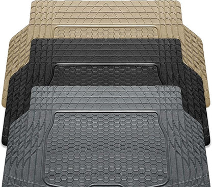 FH Group Automotive Floor Mats - Heavy-Duty Rubber, All Weather Protection Universal Fit Full Set Floor Mats and Cargo Mat, Climaproof, Semi Custom Trimmable for Most Cars, Sedan, SUV, Truck, Black