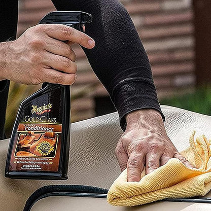 Meguiar's Gold Class Leather Conditioner Spray - Premium Car Leather Conditioner - Protect Your Car's Seats from Cracking, Fading and Drying Out - Keep It Looking and Feeling New, 16 Oz