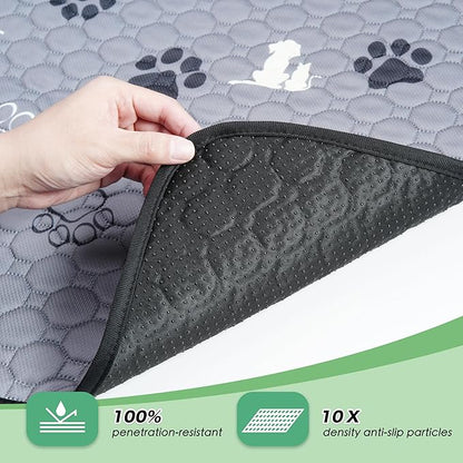 WanpeeGoo Washable Pee Pads for Dogs, 4 Pack Absorbent Reusable Training Dog Pads Pet Puppy Pads, Non-Slip Potty Pads for Whelping, Playpen, Crate, Bed, Grey 18"x24"