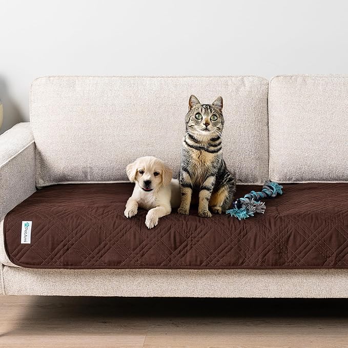 PetAmi Waterproof Couch Cover for Dogs, Waterproof Pet Blanket, Reversible Furniture Cover Sofa Protector for Pet Cat Bed, Washable Waterproof Blanket Dog Cover for Couch Seat, 30x70 Brown