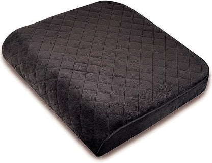 Large 19"x17"x3.25" Medium-Firm Memory Foam Seat Cushion with Cooling Effect, Washable Cover and Non-Slip Base for Office Chairs, Wheelchairs, Recliners, Cars - Back Pain Relief - Black